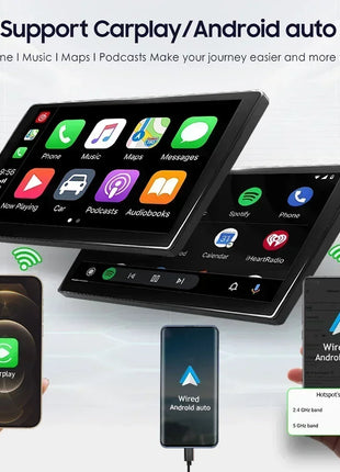 8+128G 10.1'' 360 Rotatable 1 Din AutoRadio GPS for Universal Car Multimedia Player Stereo 1DIN Video Autoradio Carplay HeadUnit - Riparo82