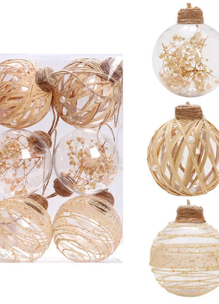 Ornamenti con palline di Natale in fattoria Decorazioni per l'albero di Natale Ornamenti pendenti di Natale Ghirlanda di tela per le vacanze di Natale Decorazioni per feste Boho - riparo82