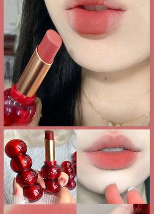 Matte Velvet Lipstick Cute Gourd Shape Easy To Wear Solid Lip Gloss Waterproof Non-stick Cup Lip Tint Korea Makeup Cosmetics - Riparo82