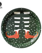 Piatti di buon Natale Babbo Natale Albero di Natale alce Piatti di carta rotondi usa e getta da 9 pollici Forniture per feste di Natale Decorazioni da tavola - riparo82