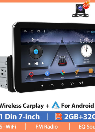 Podofo 7 '' 1Din Android Car Stereo Radio 4core Carplay Android Auto Bluetooth FM EQ USB WIFI GPS Navigation Autoradio Player - Riparo82