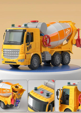 Grande simulazione ingegneria miscelatore modello di camion trasportatore di inerzia camion di cemento cemento musica leggera giocattoli per bambini regalo - riparo82