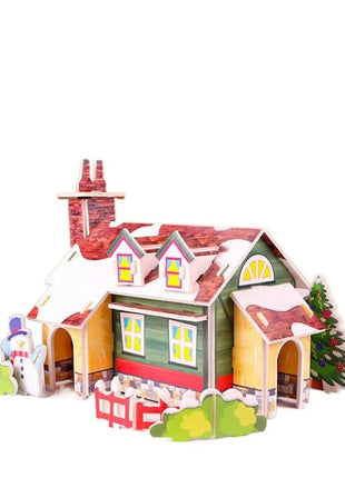 Montessori Casa di Natale Natale Puzzle 3D Treno Albero di Natale Carta di carta Puzzle fatto a mano Modello per bambini fai da te Giocattolo per bambini - riparo82