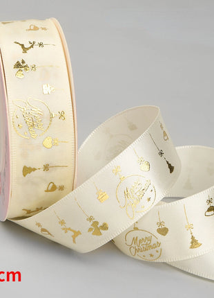 Nastro natalizio stampato da 5 metri Nastro natalizio in poliestere per design fatto a mano Decorazione natalizia Confezione regalo bouquet torta fai da te - riparo82