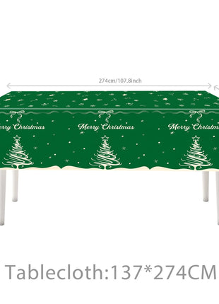 Stoviglie usa e getta a tema natalizio Piatti di carta rosso verde Tazze Tovaglioli Tovaglia Forniture per decorazioni per feste di buon Natale - riparo82