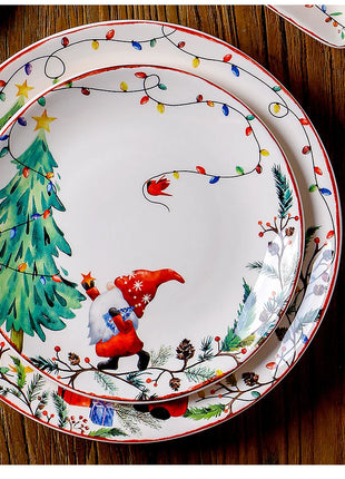 Set di stoviglie in ceramica serie Goblin Piatto da pranzo grande Vassoio rettangolare Stoviglie natalizie Piatti da bistecca Piatti da dessert Ciotola Tazza Tazza - riparo82