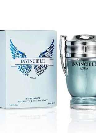 100ML 3.4FL.OZ INVINCIBLE AQUA Men's Perfume EDP, Woody Aquatic Notes, Fresh Ocean Fragrance Spray Gift for Men