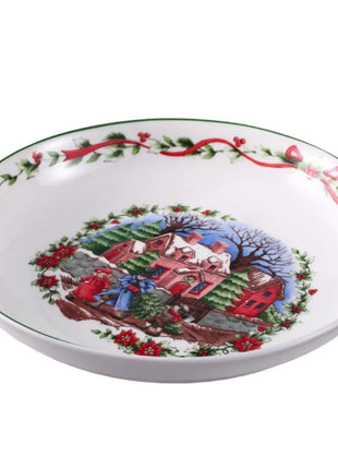 Stoviglie per famiglie con ambiente ad alta temperatura, cartone animato in ceramica atmosferica, piatto da frutta natalizio transfrontaliero da 8 pollici - riparo82