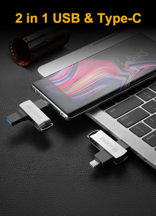 Kodak Type C Pendrive USB 3.2 Chiavetta USB in metallo 128 GB 64 GB 32 GB 256 GB HDD 2 in 1 U-disk per chiavi Smartphone Laptop Desktop