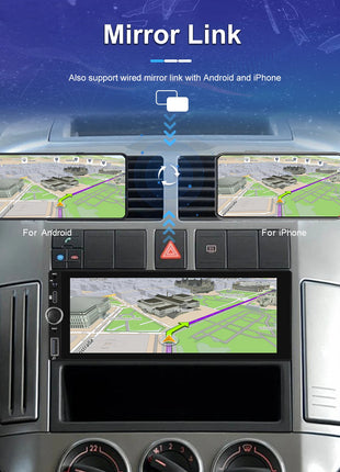 Hikity 2+64G Carplay Android 1din Car Radio Android Auto Stereo 6.86" GPS Navigation Player support FM WiFi USB Rear Camera - Riparo82