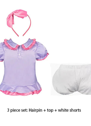 Anime Paperino Daisy Costumi Cosplay Ragazzi Ragazze Prom Wear Bambini Compleanno Carnevale Festa Vestire Stage Prop Abiti per bambini carini