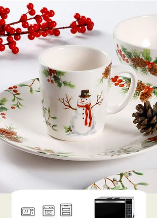 Squisita cena di Natale Piatti creativi Piatto da bistecca in ceramica Pasta sana sottosmalto Posate personalizzate Regalo Forniture da cucina - riparo82