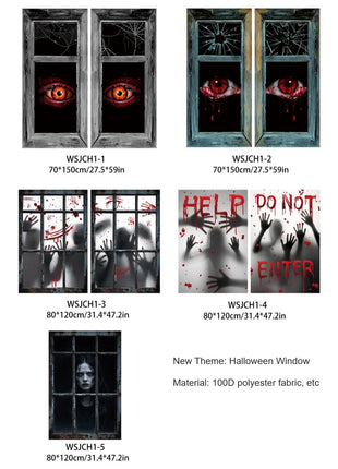 Halloween Curtain Backdrop with Female Ghost Design used for Creating A Terrifying Atmosphere In Indoor/Outdoor Party Decor - Riparo82