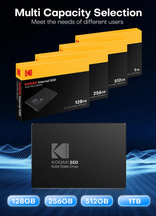 KODAK SSD SATA3 da 2,5 pollici 1TB 512GB 256GB 128GB Unità a stato solido interna SATA III Disco rigido da 2,5 '' per PC desktop portatile