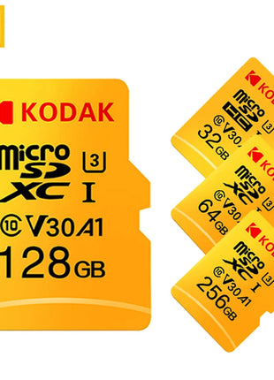 Scheda di memoria MicroSD originale KODAK C10 32GB 64GB Memori Class10 TF Micro SD SDXC 128GB 256GB 512GB A1 U3 V30 4K per fotocamera