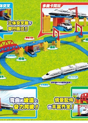 TAKARA TOMY TOMICA Pule Road Shinkansen Set tridimensionale di lusso Set di binari del treno elettrico N700S Giocattolo per bambini. - riparo82