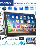 ESSSGOO 8-Core 360° Rotating Touchscreen Android 14 6+128G Wireless Apple Carplay Car Stereo 1 DIN GPS Navi 4G WiFi AM FM BT RDS - Riparo82