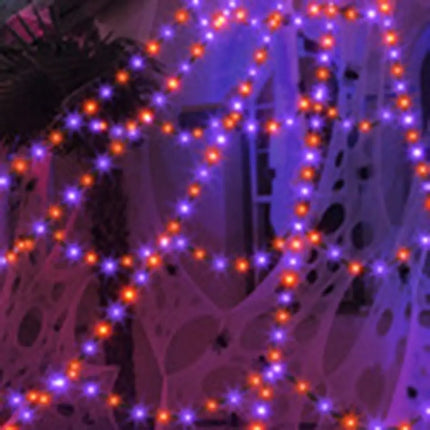Practical 8 Modes Halloween Spider Web Lights Glow 250 LEDs LED Spider Net Hanging 5m Scary Giant Spider Haunted House
