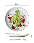 Set di piatti da pranzo in ceramica natalizia per uso domestico sottosmalto piatto rotondo Dim Sum sushi decorativo - riparo82