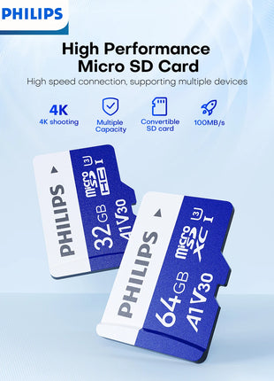 Scheda SD Philips Ultra Micro tf 128 GB 32 GB 64 GB Mini SD Card SD/TF Scheda Flash Scheda di memoria 8 GB 16 GB miniSD per telefono