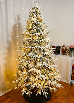 2025 Nuovo albero di Natale rosa floccato misto Pe Decorazione domestica di lusso di fascia alta Decorazione del supermercato dell'hotel