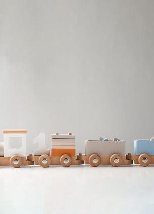 Giocattoli Montessori treno in legno per giocattolo di compleanno per bambini con numeri e blocchi gioco Toddler Boys And Girls1 2 3 4 5 giocattolo per l'apprendimento del bambino - riparo82