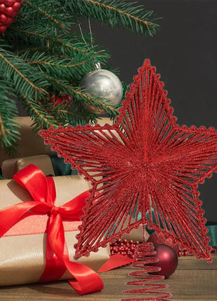 25 centimetri Albero Di Natale Top Glitter Oro Argento Stella Casa Ornamenti Per L'albero Di Natale Decorazione Di Natale Per La Casa 2024 Natal Capodanno 2025 - riparo82