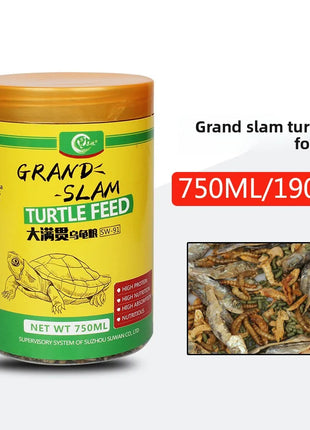 SW Grand Slam Turtle Food - with Dried Shrimp for Red-Eared Sliders, Semi-Aquatic Turtles & Hatchlings (350ml/750ml) - Riparo82
