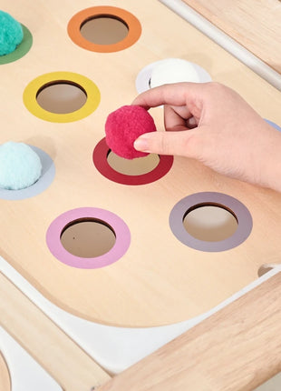 Tavolo sensoriale Montessori per bambini Vassoio sensoriale in legno per bambini Giocattoli per l'educazione precoce del bambino Apprendimento del bordo del movimento fine Regalo - riparo82