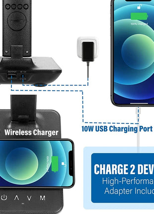 LED Desk Lamp, Office Table Lamp with Wireless Charger, Suitable for Home, Office Dimmable Desk Lamp, with USB Charging Port - Riparo82