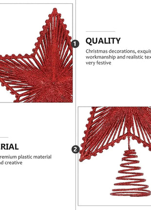 25 centimetri Albero Di Natale Top Glitter Oro Argento Stella Casa Ornamenti Per L'albero Di Natale Decorazione Di Natale Per La Casa 2024 Natal Capodanno 2025 - riparo82