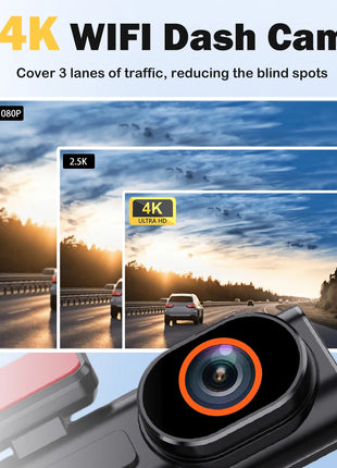 Ultra HD 4K Car Front Dash Cam Mini WIFI DVR Black Box Room With 24H Parking Monitor Night Vision,GPS/Rear View Camera Optional - Riparo82