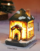 Incandescente inverno decorazione festa di natale mestiere resina di natale luminoso piccola casa ornamento romantico edificio in miniatura del villaggio
