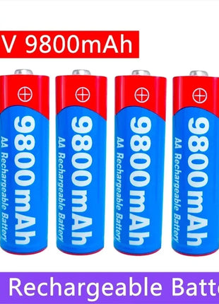 Batterie AA Ricaricabili 1,5V 9800mAh - Alcaline per LED, MP3, Giocattoli - riparo82