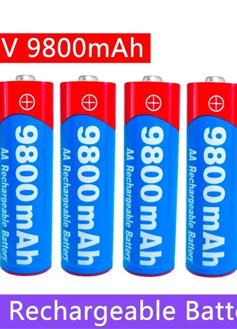 Batterie AA Ricaricabili 1,5V 9800mAh - Alcaline per LED, MP3, Giocattoli - riparo82