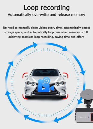 Dash Cam Car DVR HD 1080P Night Vision Dual Lens Front and Rear Camera Reversing Image Car Charge Driving Recorder Black Box - Riparo82
