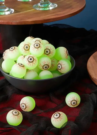 5/50PCS Luminous Bouncing Ball Halloween Glow in The Dark Eyeball Toys Rubber Fake Eyeball Haunted House Horror Decoration Props - Riparo82