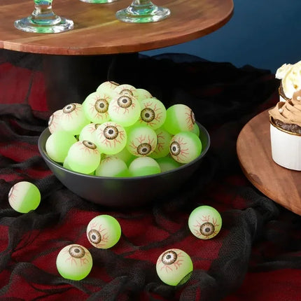 5/50PCS Luminous Bouncing Ball Halloween Glow in The Dark Eyeball Toys Rubber Fake Eyeball Haunted House Horror Decoration Props