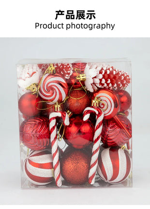 29/36/40 pezzi palla di Natale argento rosso albero di Natale pendenti appesi stampati sfere di Natale in oro a forma speciale 2024 nuovo - riparo82