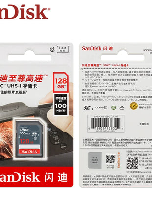 Scheda di memoria SanDisk SDXC 256GB 128GB 64GB SDHC 32GB 16GB U1 Class10 Scheda SD Memoria Flash ad alta velocità Scheda digitale di archiviazione