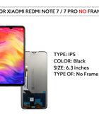 Display LCD Per Xiaomi Redmi Nota 7 Nota 7 Pro Display LCD Touch Screen Digitizer Assembly M1901F7G M1901F7S Parti di Riparazione - riparo82