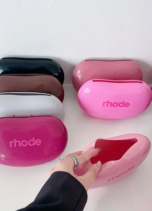 Original Luxury Rhode Woman Cosmetic Mirror Lipstick Blush Lip Gloss Portable Soft Silicone Storage Bag Toast Ribbon Gifts Cover - Riparo82