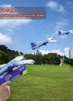 Bambini 24/34 cm Schiuma Aereo Lanciatore Giocattolo da esterno per Ragazzi Sport Catapulta Gioco Bambini Ragazza Compleanno Regali di Natale - riparo82