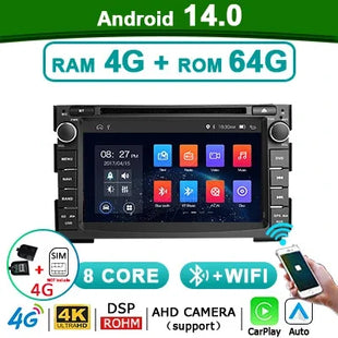 Wireless Carplay Android 14 Auto 7'' autoradio For KIA Ceed Venga 2010-2016 Android AUTO 2din Car Radio Multimedia Screen 4G LTE - Riparo82