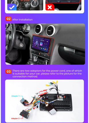 AWESAFE PX9 Car Radio Autoradio for Audi A3 8P 2003 - 2013 Wireless Carplay Screen Android Auto Stereo GPS France - Riparo82