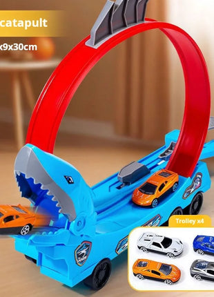 Dinosauro Pista Auto Scorrevole Ferrovia Giocattolo Squalo Binario Assemblato Fai da Te Bambini Giocano Veicoli Giocattoli Educativi per I Ragazzi Regalo - riparo82