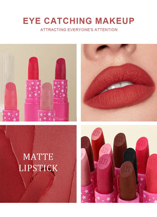 3Pcs/Box Korean Matte Lipstick Set for Women Waterproof Long-Lasting High Pigmented Lipgloss Cosmetic Beauty Makeup - Riparo82