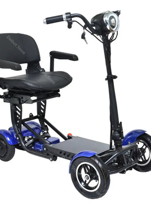 Foldable Mobility Scooter 4 Wheels For Old People Elderly Dual Motor 500W Folding Electric Scooter With Big Seat Blue Red White - Riparo82