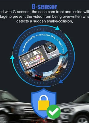 Dash Cam W/ IR Night Vision Loop Recording & 2" IPS Screen 1080P 3 Camera ， DVR recorder, video recorder, Vehicle DVR - Riparo82