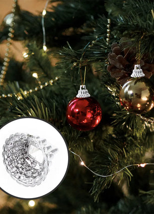 Set di tappi per palline di Natale rotondi da 100 pezzi Set di cappelli decorativi natalizi in argento/oro di ricambio per decorazioni fai da te per l'albero di Natale - riparo82